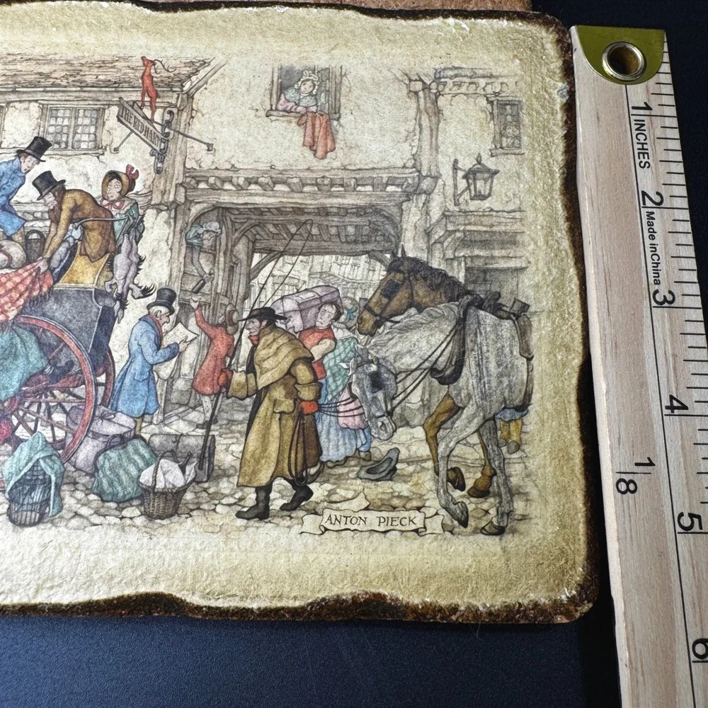 Vintage Anton Pieck Decoupage Wall Plaques Set of 2 Victorian Scenes 1966 D.A.C.
